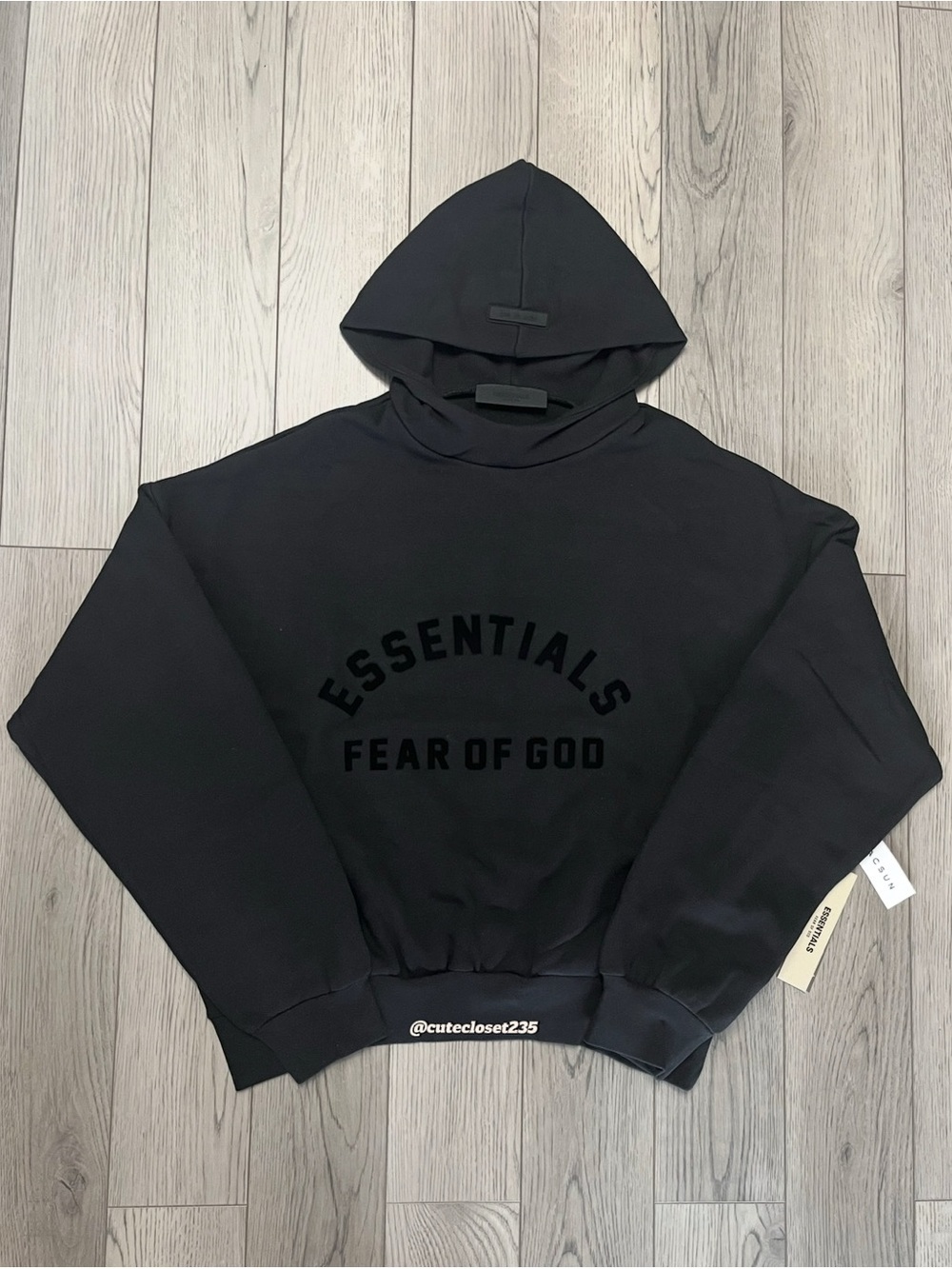 Essentials Fear Of God Jet Black Hoodie Size Small NWT